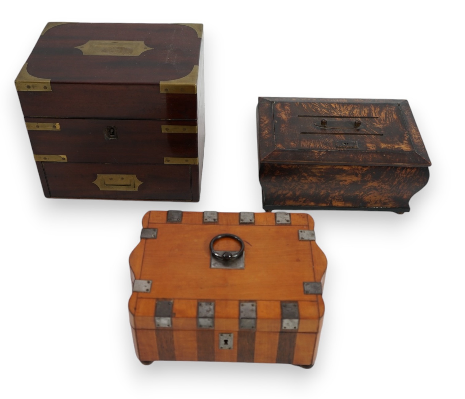 An early Victorian brass bound mahogany apothecary chest